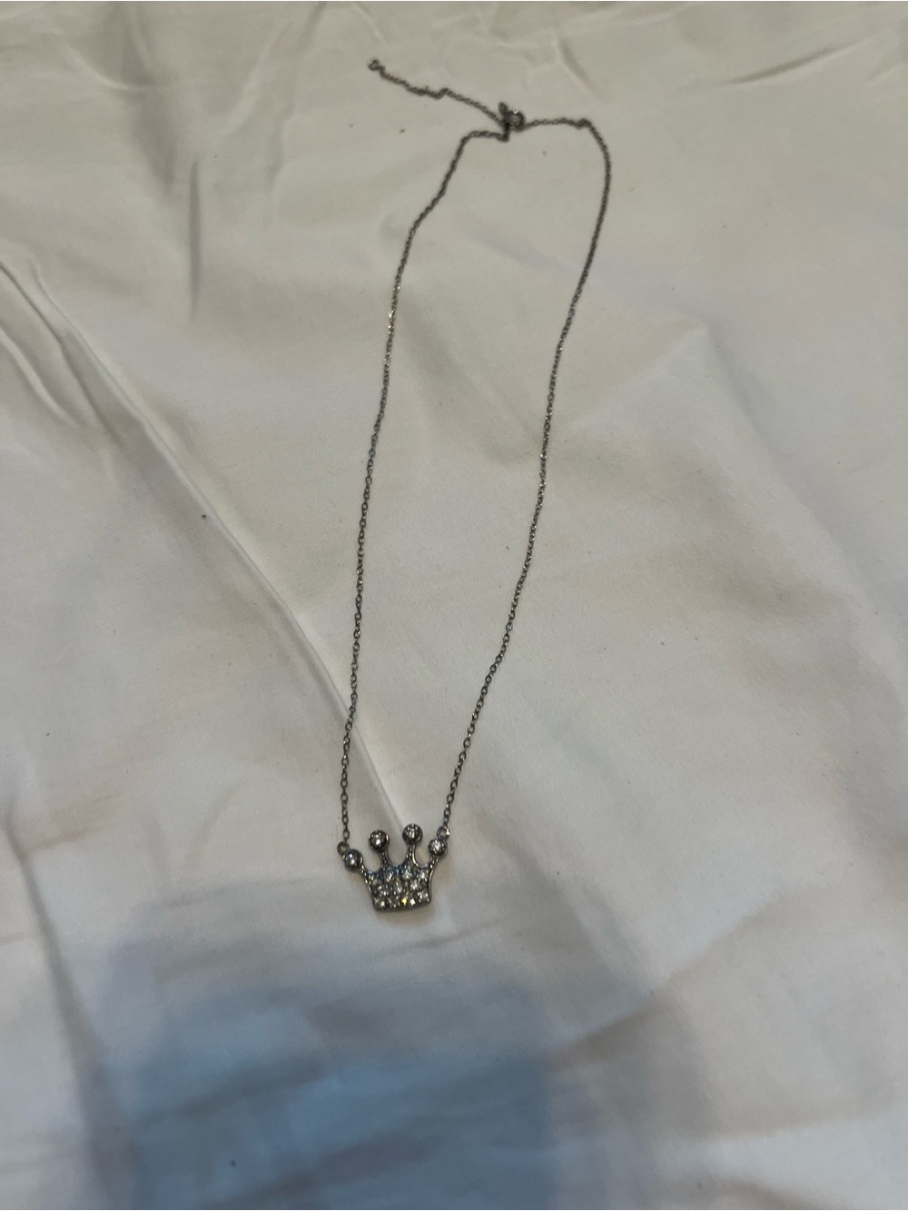 Silver Crown Pendant Necklace - Elegant Women’s Jewelry